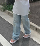 Fuwa Wash Denim Wide Pants