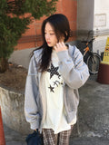 Diane Embroidered Patch Hood Zip-Up