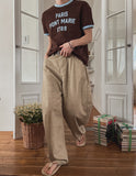Nowell Back-Banding Cotton Wide Pants