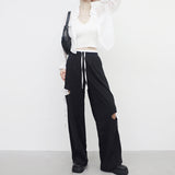 Pidyu Color Matching Side Slit Pants