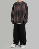 Discharged brushed washed sweatshirt