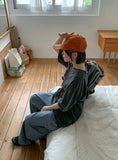 Shordan Summer Stripe Denim Balloon Wide Pants