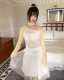 Ella Raglan One-Shoulder Long Sleeve T-Shirt