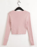 [Leverable] Papi Two-Way Double Ballet Core Ribbon Long Sleeve Knit