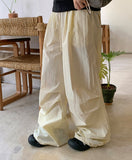 Romu banding string nylon wide parachute pants