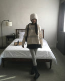 Chiken wool pin tuck mini skirt