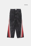 Bumpy side track wrinkle denim pants