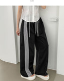 Banding Lace Track Wide Banding Pants