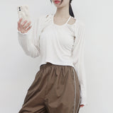 Peonio Wave Bolero + Shirring Sleeveless Set