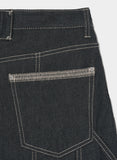 OBLIQUE SEMI WIDE DENIM PANTS