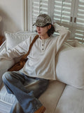Heritage Chrome Waffle Henley Neck