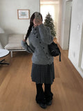 Juke diagonal button high neck knit
