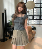 Yudee Dot Puff Short Sleeve Set