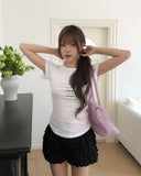 Metallic Cross Slim Short Sleeve