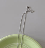 Leathery Silver Heart Necklace