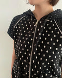 Shawly Dot Short Sleeve Hood Zip-Up