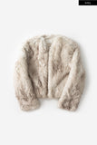 Mio non-closing open fur jacket