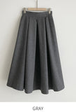 Loreson Wool Pintuck Flare Skirt
