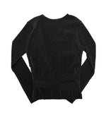 Art Pleated See-Through Long Sleeve