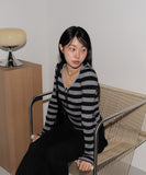 Tsuta Stripe Slim Hooded T-Shirt