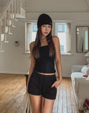 Star angel hip embroidery shorts