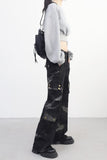 Glitch washing denim pants