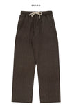 Flat ribbed knit banding pants