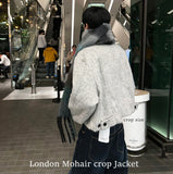 Mohair Moul Half Jacket Crop Ver