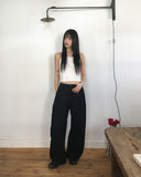 Peach Side Folding Wide Cotton Pants