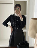 Tilla Layered Color Matching Pearl Lace Polar Knit