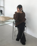 [Wool20] Siang shoulder slit button knit