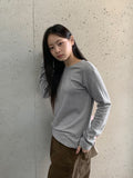 Achu Brushed Basic Round Long Sleeve Tee