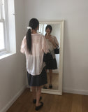 Netin Overfit See-Through Stripe Shirt