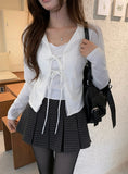 Delrin Ribbon Lace Layered Cardigan T-Shirt