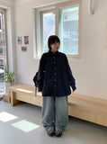 Dronghin Dart Washing Denim Wide Pants