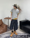 Beto Non-Faded Raw Bermuda Pants