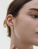 Ice Block Silver One-Touch Earrings S