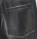 DARK WAX COATED DENIM PANTS