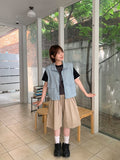 [unisex] Dinning pin tuck banding linen bermuda pants - Linen50