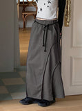 Leto Strap Belt Cut Banding Pile Long Skirt