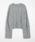Puden Hairy Wool Cable Crop Knit