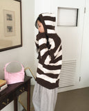 Bette Overfit Stripe Hood Knit