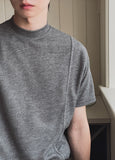Week Diagonal Cut Half-Neck Short Sleeve Knit