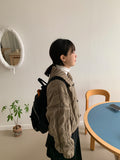Beltin duffel cable crop collar cardigan