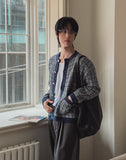 Noir Tweed Pocket Round Cardigan