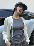COMFY KNIT HOOD ZIP-UP