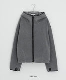 [unisex] Canie Hood Color Matching Fleece Zip-Up Jumper