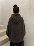 Handal Boucle Half Hood Fur Jacket