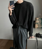 Ribbed Detail Knitted Slab Tee