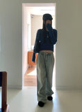 Archer Pintuck Balloon Wide Denim Pants